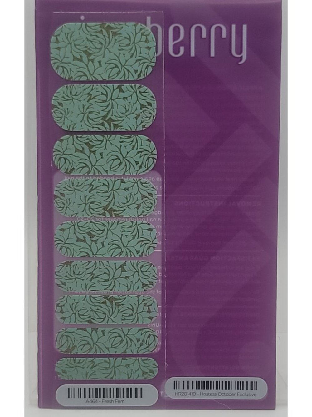 Jamberry Nail Wraps, Fresh Fern, Half Sheet